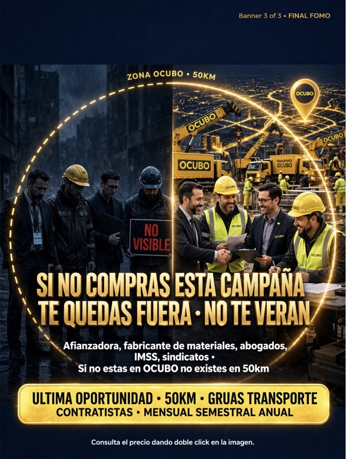Diseño publicitario OCUBO, modalidad estándar anual